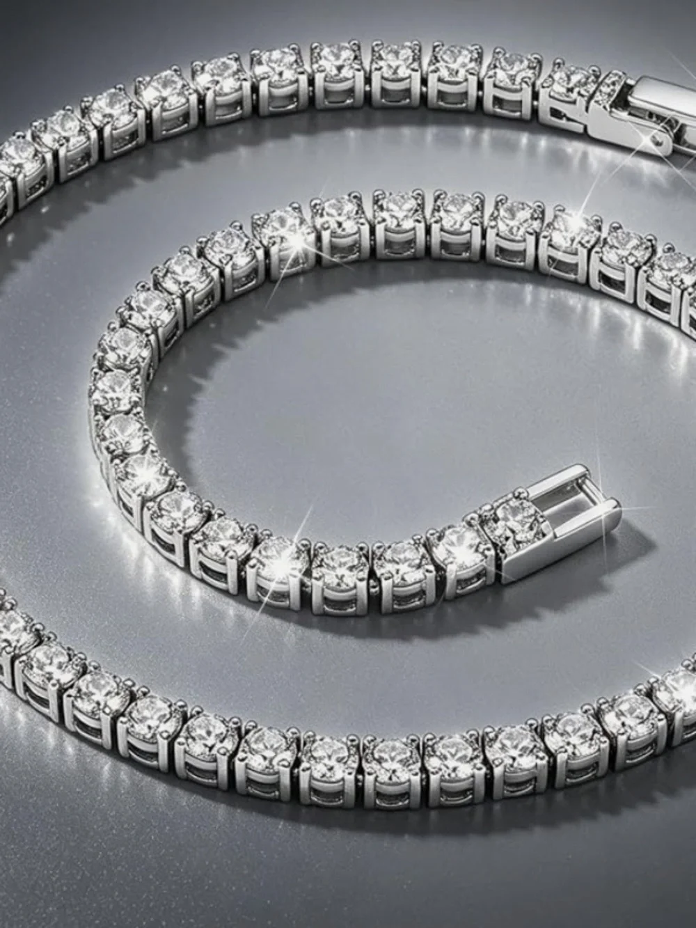 Sterling Silver Cubic Zirconia Tennis Bracelet - Silver C50